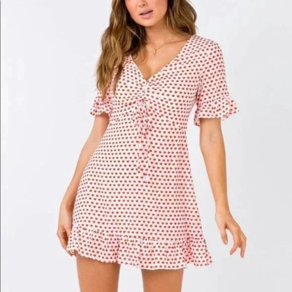 Princess Polly The Eris Heart Print Mini Dress Size 2